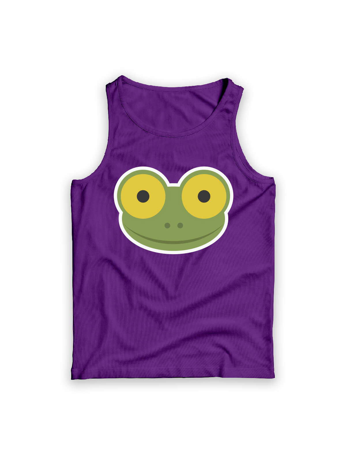 purple t-shirt with Mike the frog face