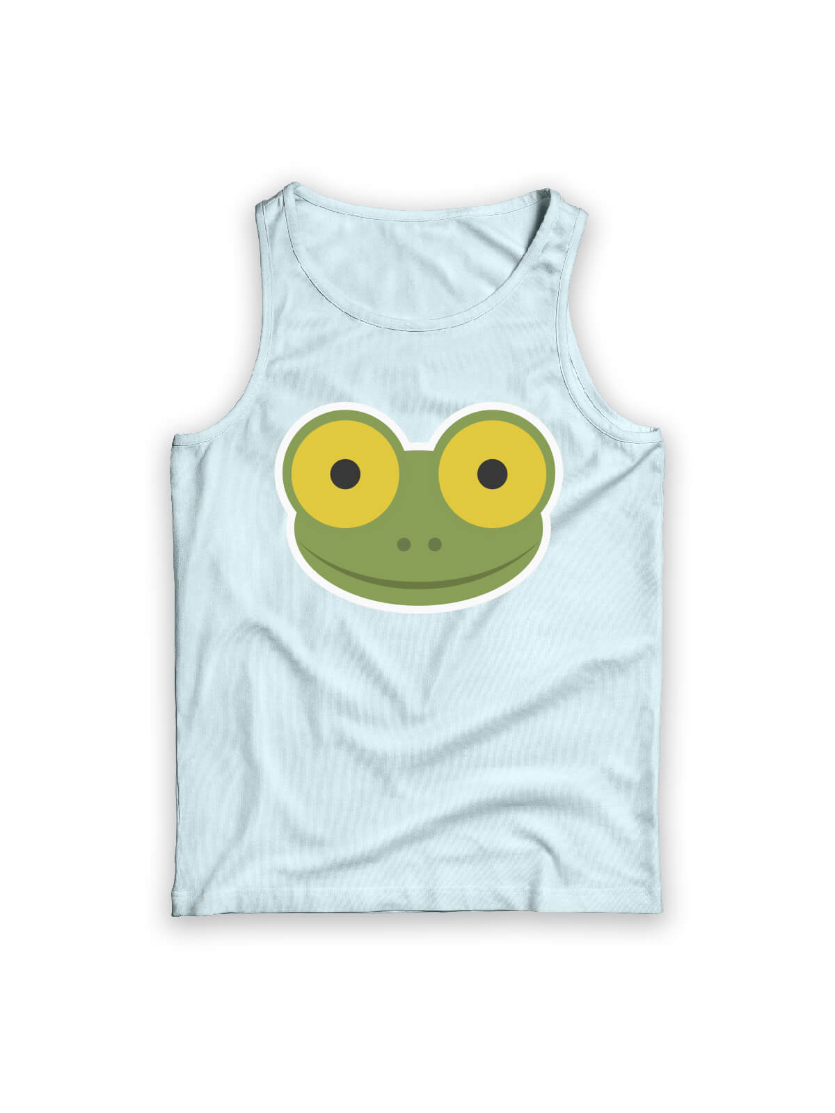 sky tank top with Mike the frog face