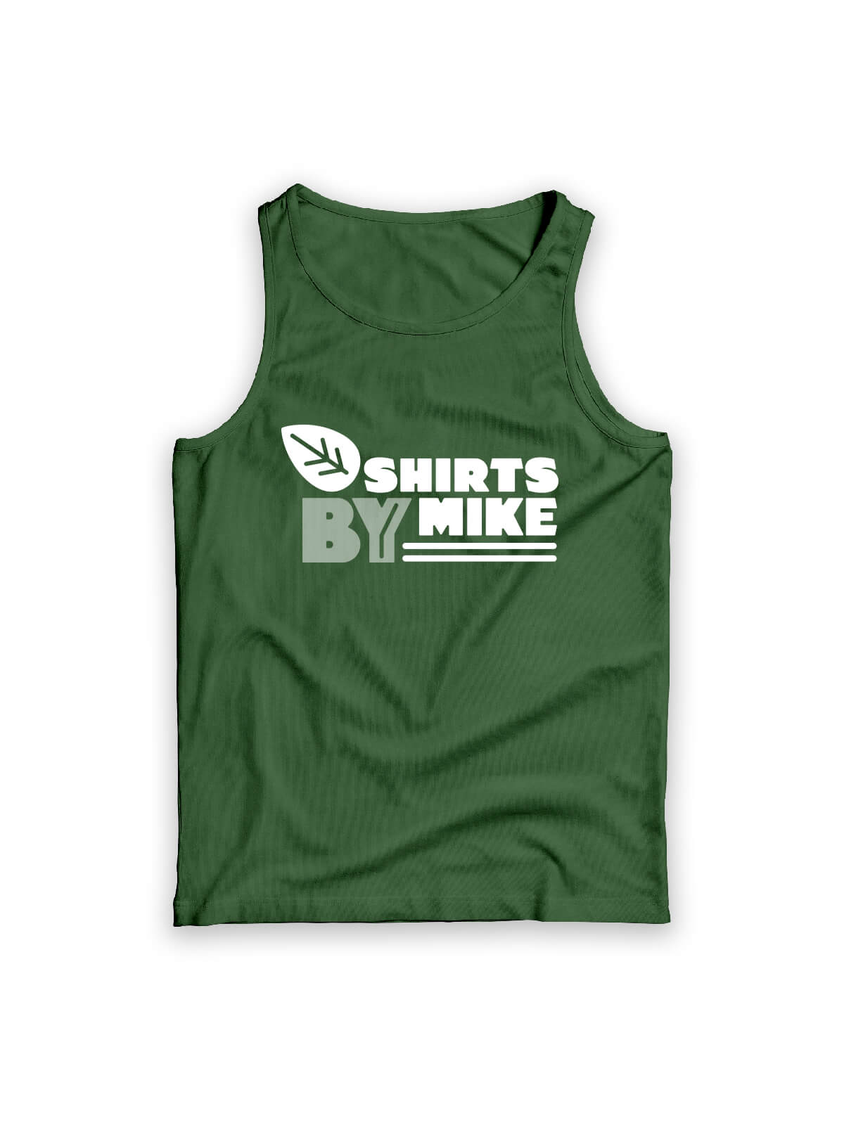 green tank top with Shirts By Mike logo